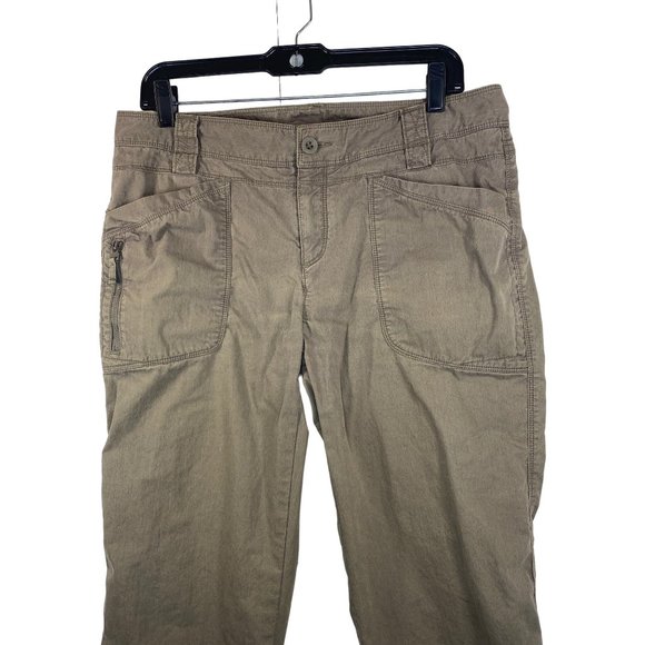 The North Face Cotton Blend Roll Up Convertible Pants Brown Tan Size 10 - Picture 2 of 10